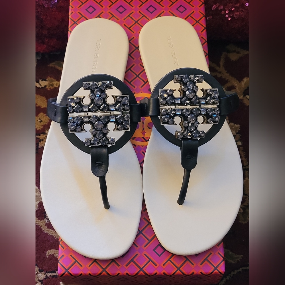 Tory Burch Crystal Miller Nappa Leather Size 8